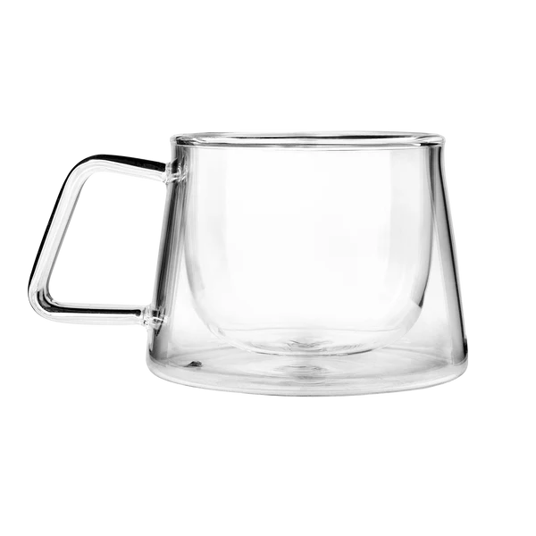 Tea Tonic Two Double Walled Glass Tea Cups - Square Handle