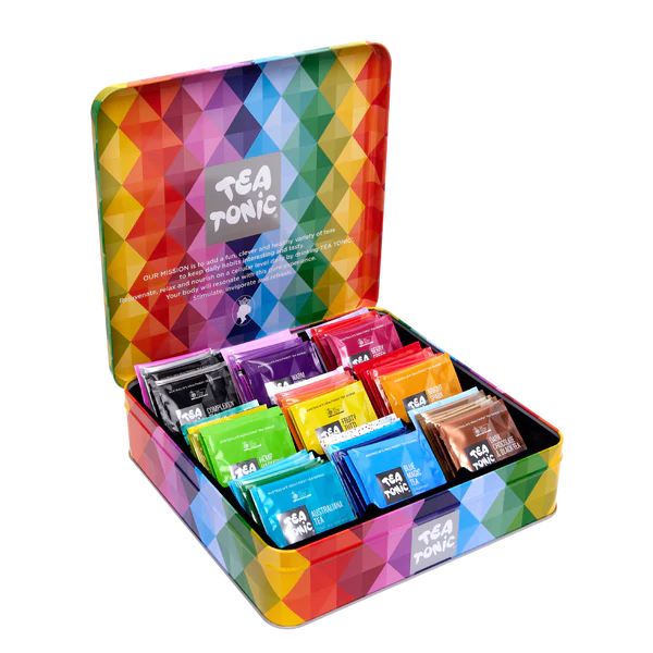 Tea Tonic Deluxe Tea Chest - Gourmet Tin - Approx 2 Teabags of Complete Tea Range