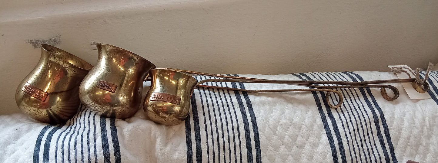 Vintage Brass Spirit Measure Ladels - Whiskey, Brandy, Rum