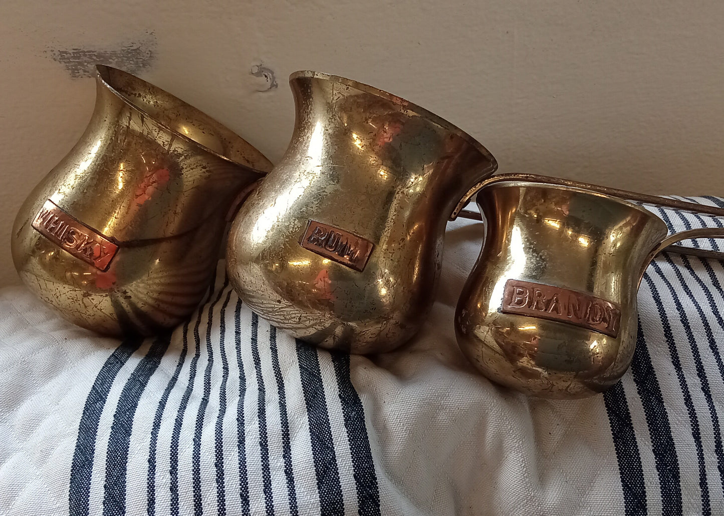Vintage Brass Spirit Measure Ladels - Whiskey, Brandy, Rum
