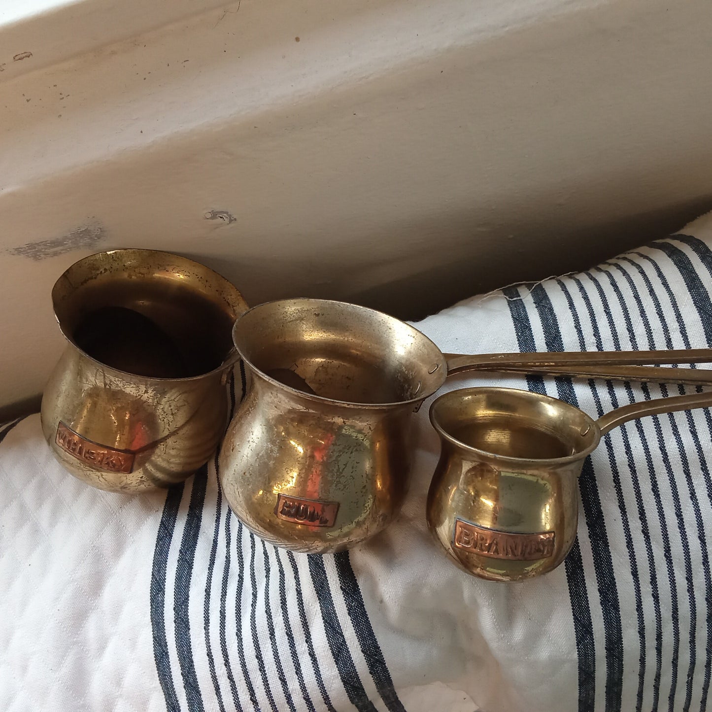 Vintage Brass Spirit Measure Ladels - Whiskey, Brandy, Rum