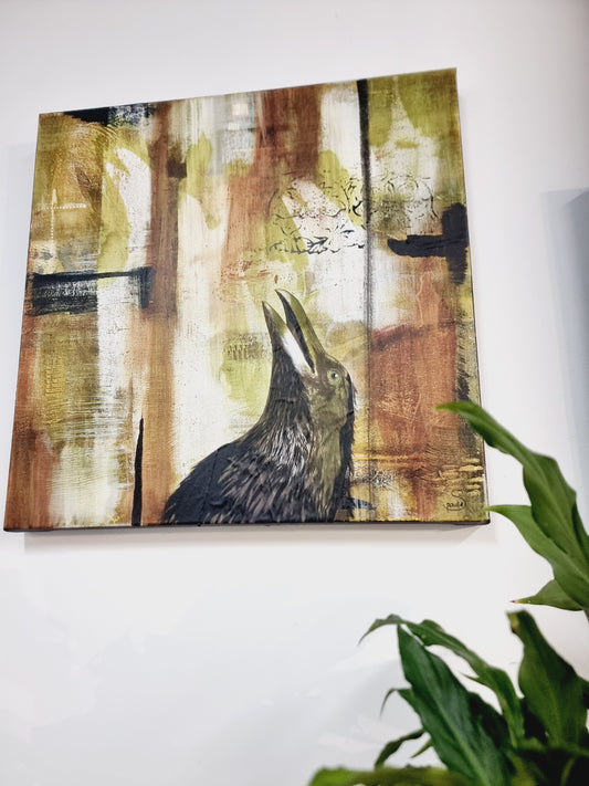 Canvas Painting 'CROW' - Paula Saunders