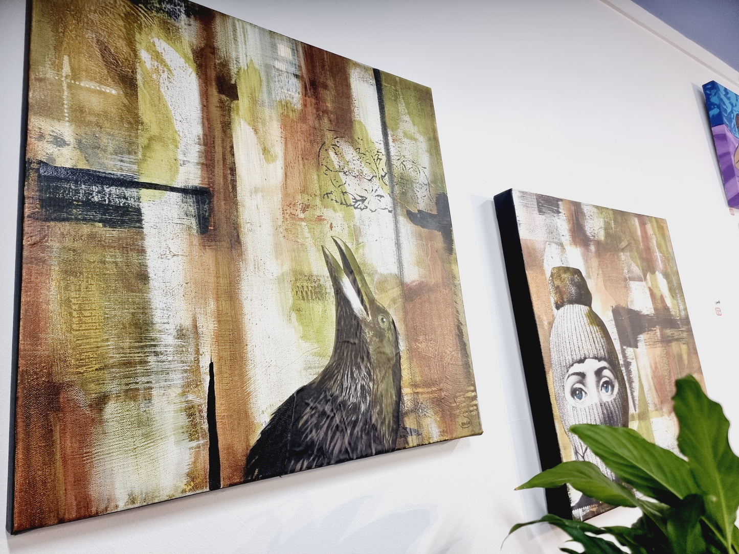 Canvas Painting 'CROW' - Paula Saunders