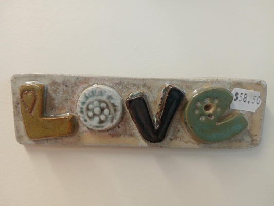 Ceramic Wall Plaque - 'Love' by Paula Saunders