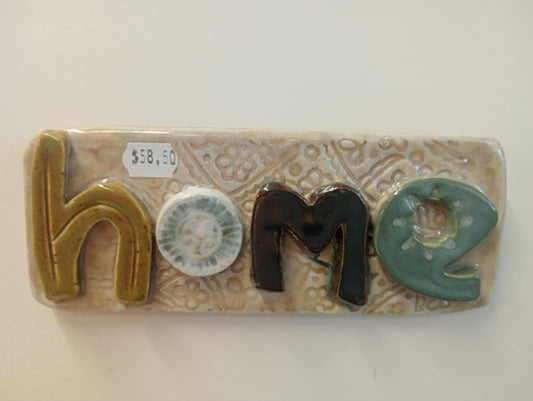 Ceramic Wall Plaque - 'Home' by Paula Saunders